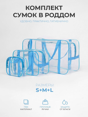 Набор сумок в роддом синий